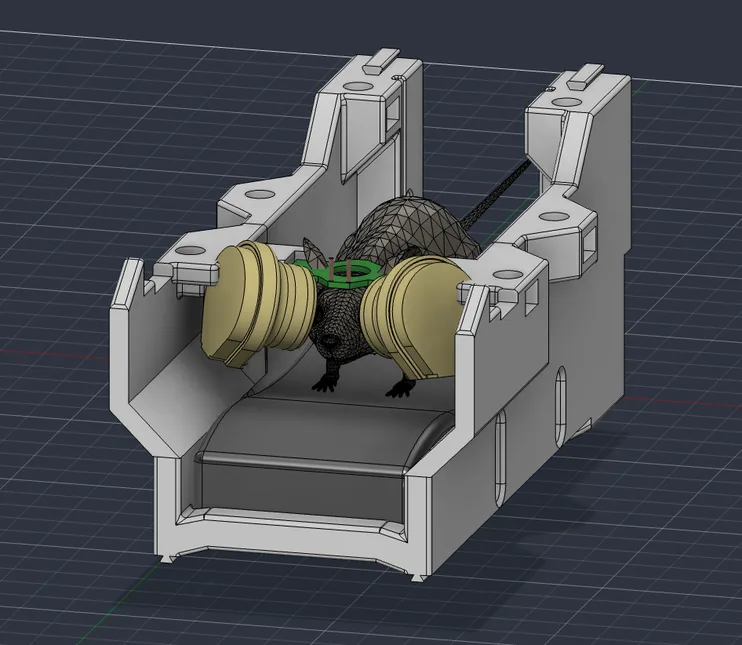 CAD render of the MouseVR goggle assembly