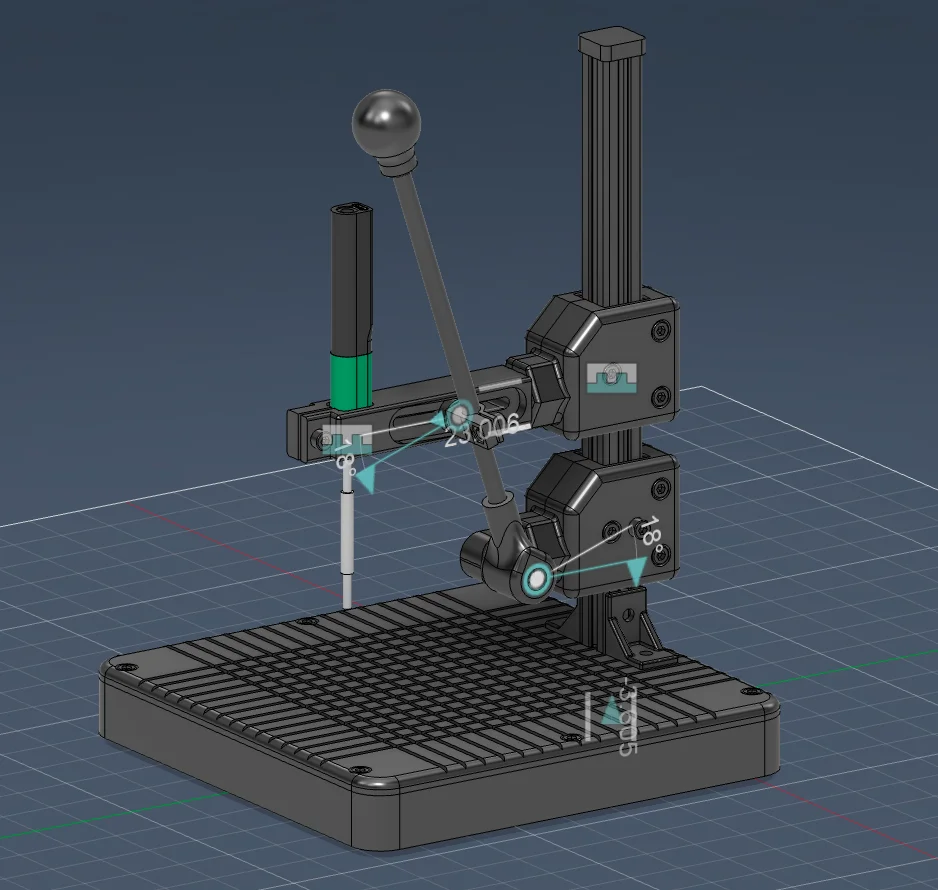 Fusion 360 assembly model of the press